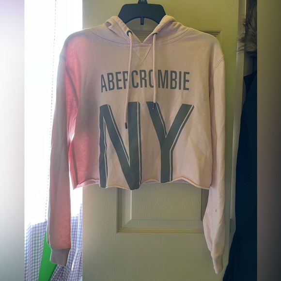 Abercrombie & Fitch Tops - Abercrombie & Fitch Light Pink Cropped Hoodie